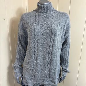 Original Russ Sport Co Mock neck Sweater Women Size XL Long Sleeve Gray heavy